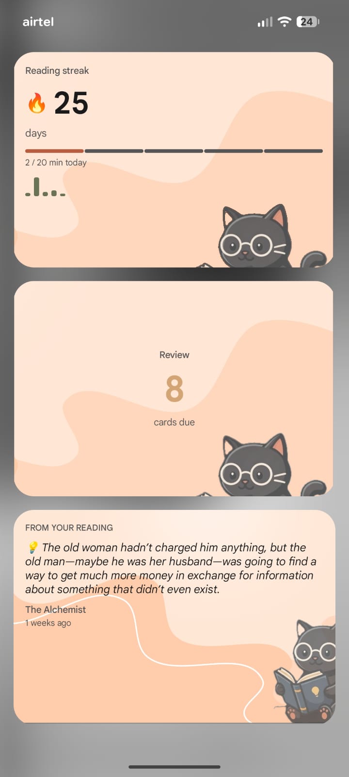 Bookxie widgets on Android lock screen